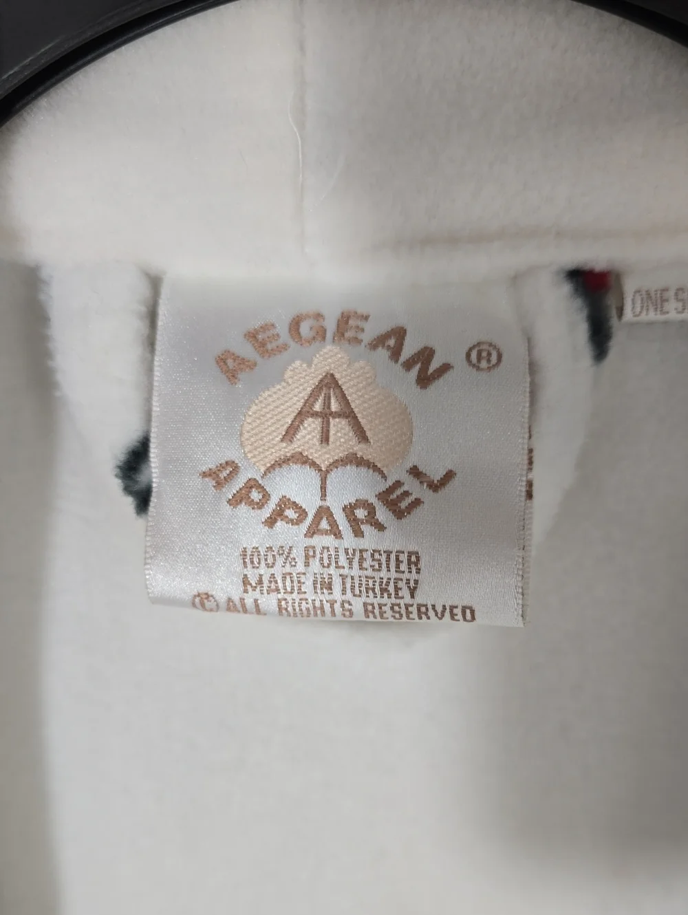 {Aegan Apparel} Soft Cat Print Fleece Robe White - ONE SIZE